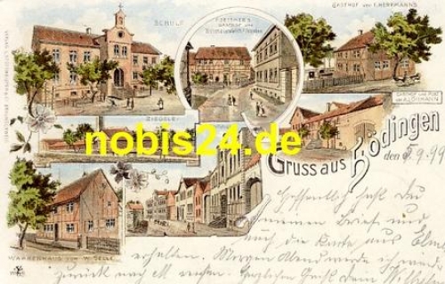39356 Hodingen Litho Brickworks School Gasthof Oebisfelde-Weferlingen o 1899