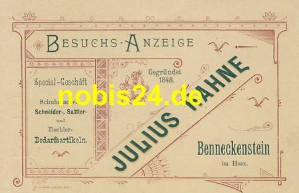 38877 Benneckenstein Besuchsanzeige *ca.1920
