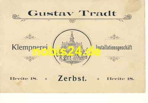 39261 Zerbst advertising card plumbing *ca.1930