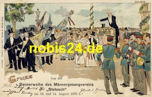 Stetzsch Dresden litho banner consecration o 1899