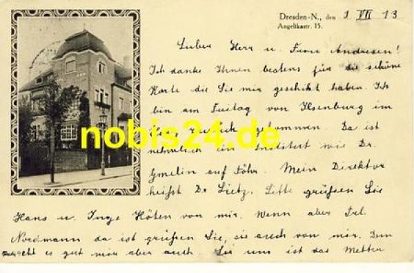 Dresden Neustadt Angelikastrasse 15 o 9.7.1913
