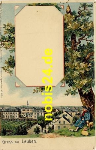 Leuben Dresden embossed litho card * around 1900