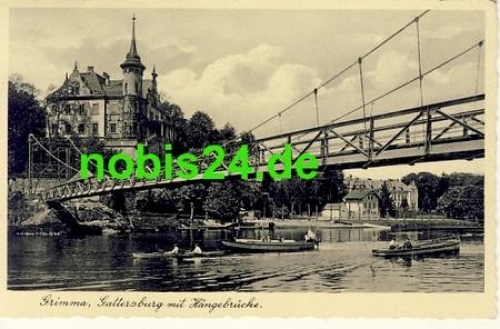 04668 Grimma Gattersburg Hängebrücke o 1939