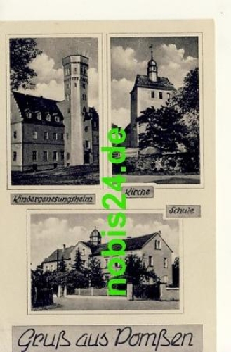 04668 Pomßen Kirche Schule Kinderheim o 17.4.1959