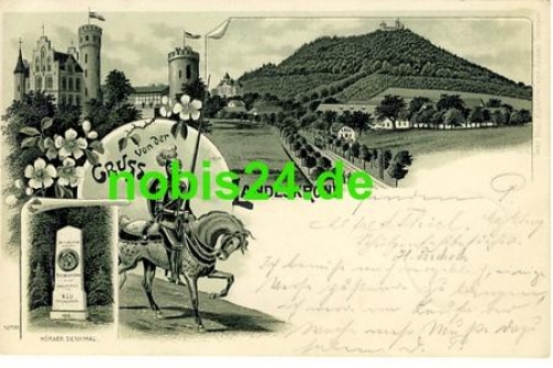 Gorlitz Landeskrone Litho Burg Reiter o 1902