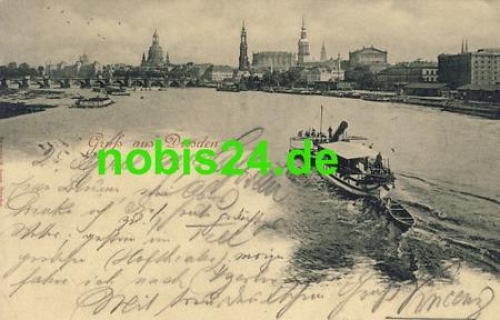 Dresden old town view steamship o ca.1897