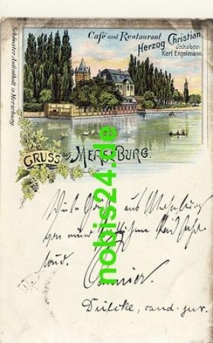 06217 Merseburg Litho Cafe Herzog Christian o 1899