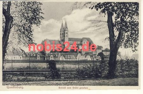 QUEDLINBURG Sachsen-Anhalt ~1930/40 alte AK Postkarte Fernansicht Gesamtansicht 