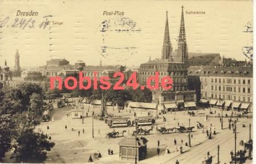Dresden Postplatz Sophienkirche o 1911