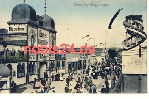 Dresden Vogelwiese Hippodrome folk festival hustle and bustle o 11.8.1912