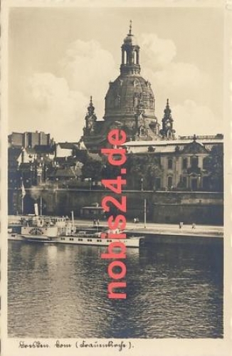 Dresden Frauenkirche Elbe steamer *ca.1935