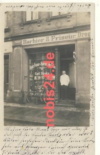 Dresden barber hairdresser Carl Stroka real photo o ca.1910