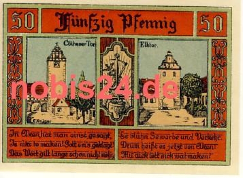 06385 Aken Notgeld 50 Pfennige 1921