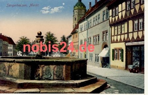 06526 Sangerhausen Markt Brunnen  *ca.1920