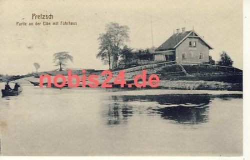 06909 Pretzsch Elbe lot with ferry house o ca.1920