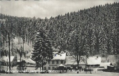 Hirschsprung Ladenmühle post office stamp o 14.2.1963