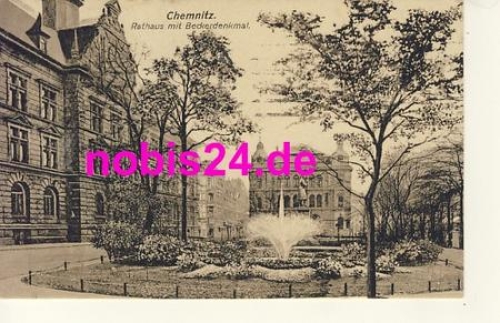 Chemnitz town hall Becker monument o 1916