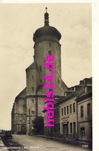 Marienberg Kirchenansicht Geschäft o 1930