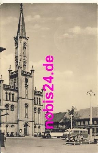 16798 Furstenberg Havel Markt Kirche Bus o 1961