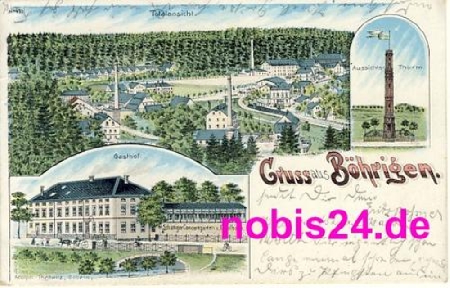 09661 Bohringen Litho Gasthof Fabriken o 1.5.1904