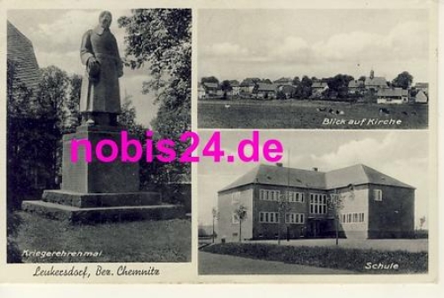 08297 Lenkersdorf Zwoenitz Schule Kirche Denkmal o 1934