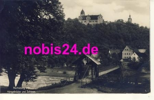 09328 Rochsburg suspension bridge castle *ca.1930