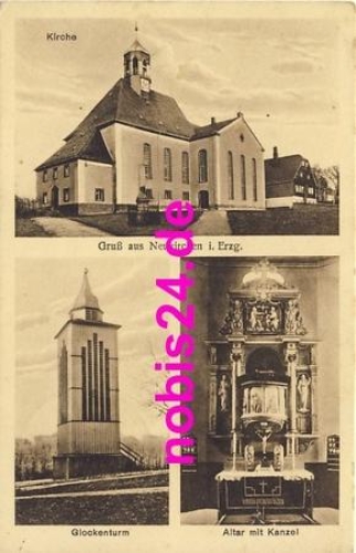 09221 Neukirchen Kirche Glockenturm Altar o 1931