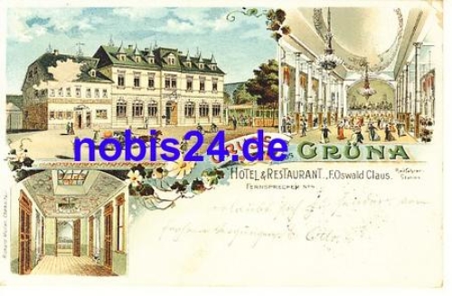 09224 Gruena Chemnitz Litho Gasthaus o 9.11.1901