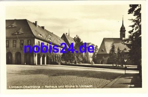 Limbach Oberfrohna Kirche Rathaus o 1953