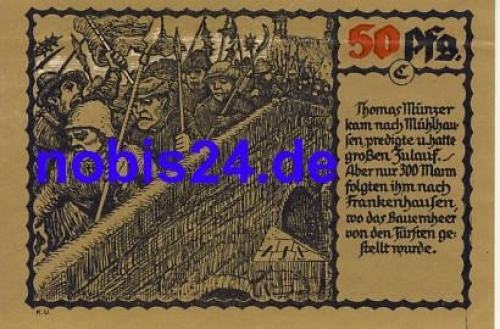 99974 Muehlhausen emergency money 50 pfennigs 1921