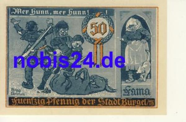 07616 Burgel emergency money 50 pfennigs 1921