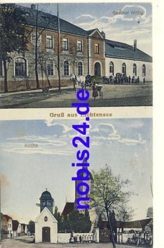 01609 Lichtensee Kirche Gasthof Wittig o 1912