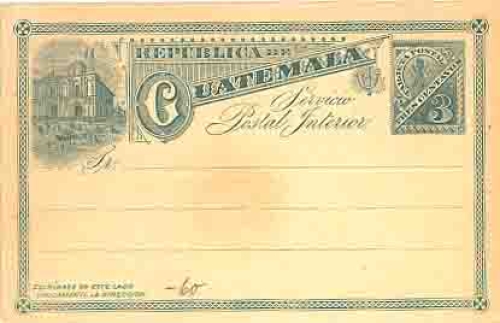 Guatemala postal stationery 3 centavos *