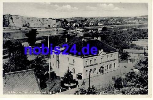 01612 Seußlitz Gasthof mit Elbansicht o 1942