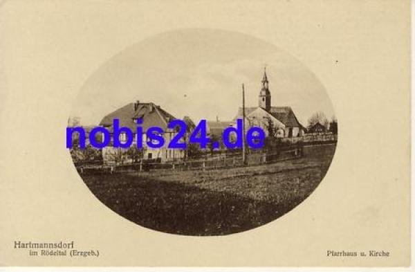 08107 Hartmannsdorf Pfarrhaus Kirche *ca.1920