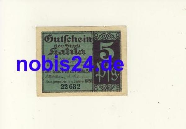 07768 Kahla emergency money 5 pfennigs 1921
