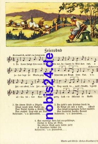 Anton Guenther "Feierobnd" song card no. 8985 *ca.1940