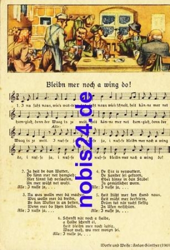 Anton Guenther "Bleibn mer noch.."  Liedkarte Nr. 8979  *ca.1940