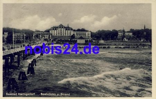 17424 Heringsdorf pier and beach o 1935