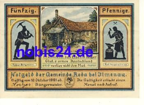 98693 Ilmenau emergency money 50 pfennigs 1921