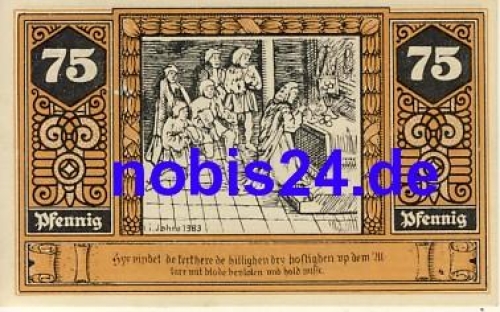 19336 Wilsnack emergency money 75 pfennigs 1922