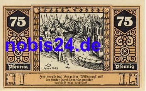 19336 Wilsnack Notgeld 75 Pfennige 1922