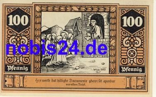 19336 Wilsnack emergency money 100 pfennigs 1922