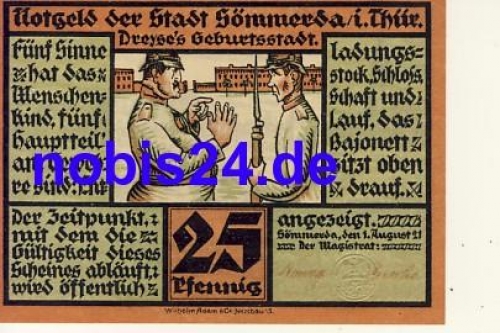 99610 Sommerda emergency money 25 pfennigs 1921
