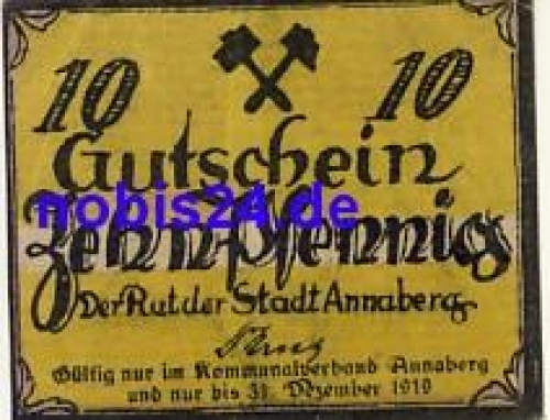 09456 Annaberg emergency money 10 pfennigs around 1920