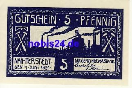 06469 Nachterstedt emergency money 5 pfennigs around 1920