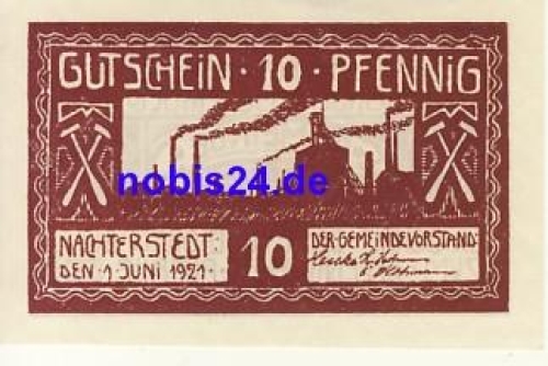 06469 Nachterstedt emergency money 10 pfennigs around 1920