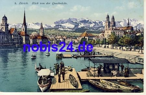 Zurich von der Quaibrücke *ca.1920
