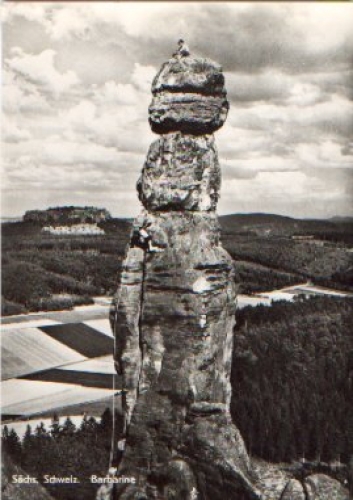 Barbarine, climbing in the Elbe Sandstone Mountains, sport, o July 9, 1970