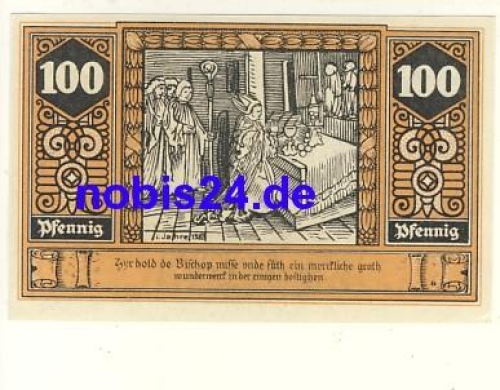 19336 Wilsnack emergency money 100 pfennigs 1922